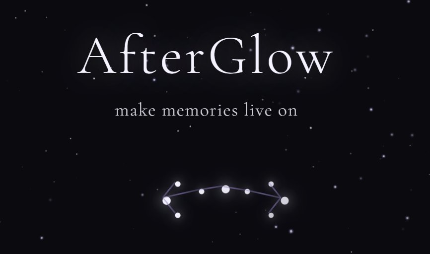 AfterGlow app interface with celestial design